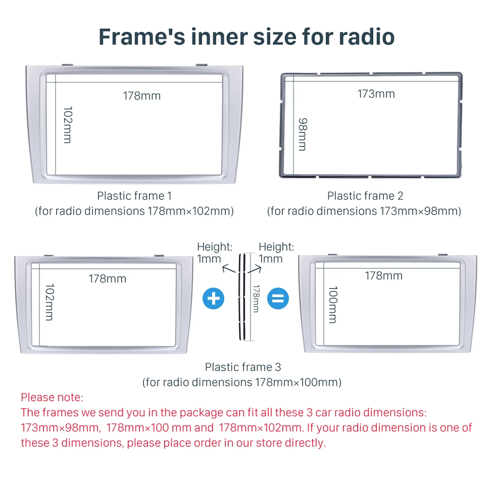 Frame's inner size for radio Classic 2 Din Car Radio Fascia for 2008+ PEUGEOT 308 Auto Stereo Interface Panel Car Styling In Dash Mount Kit
