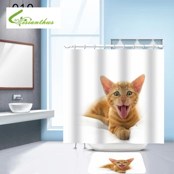 Shower Curtain Polyester Waterproof Moldproof Curtains Cartoon Cute Dog Bathroom Curtain Cat 180cm*180cm with 12 Hooks Home Deco
Shower Curtain Polyester Waterproof Moldproof Curtains Cartoon Cute Dog Bathroom Curtain Cat 180cm*180cm with 12 Hooks Home Deco