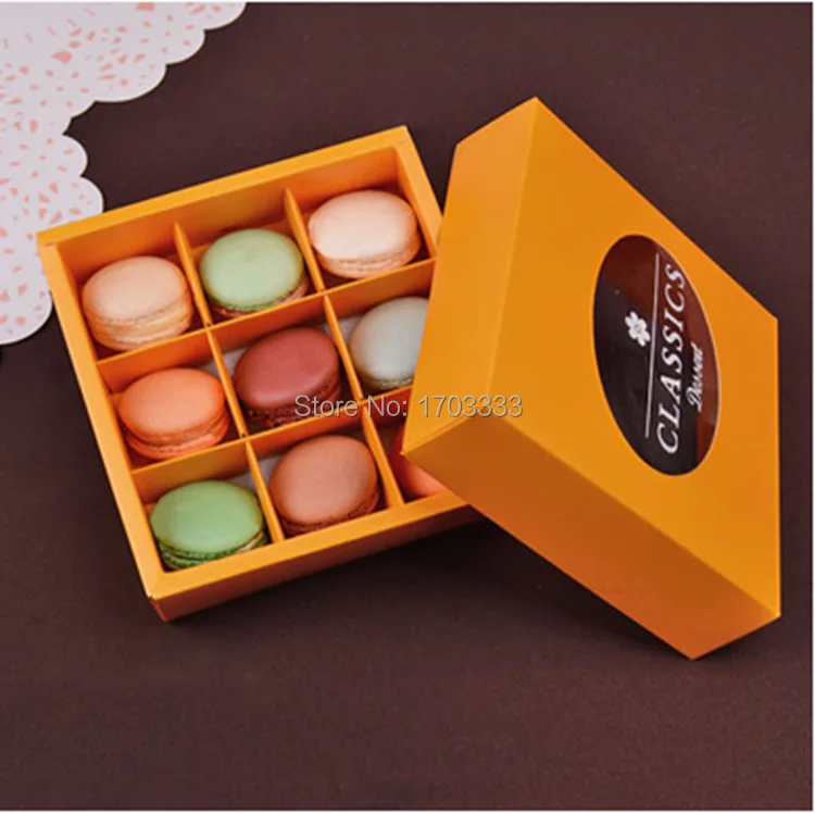 Free shipping 300 pcs/lot yellow macaron packaging boxes 9 cups drawer type cake chocolate cookies box 14.5*14.5*4.5cm
Free shipping 300 pcs/lot yellow macaron packaging boxes 9 cups drawer type cake chocolate cookies box 14.5*14.5*4.5cm