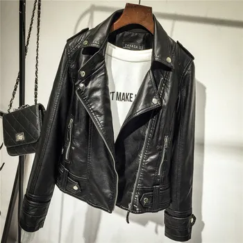 Ladies Black Jacket PU Moto Parka Fashion Street Loose Winter Desainer Women Basic Coats S M L XL
Ladies Black Jacket PU Moto Parka Fashion Street Loose Winter Desainer Women Basic Coats S M L XL