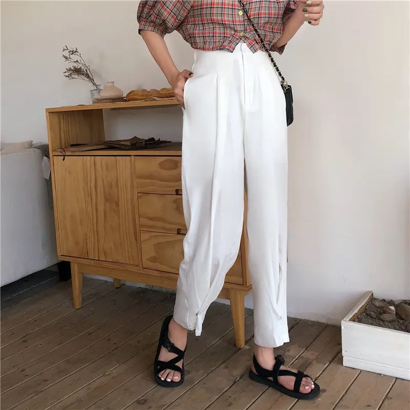 HziriP Korean Loose Straight Slender Casual Women High Waist Simple Wide Leg Pants New Stylish Female Solid Ankle Length Pants
HziriP Korean Loose Straight Slender Casual Women High Waist Simple Wide Leg Pants New Stylish Female Solid Ankle Length Pants