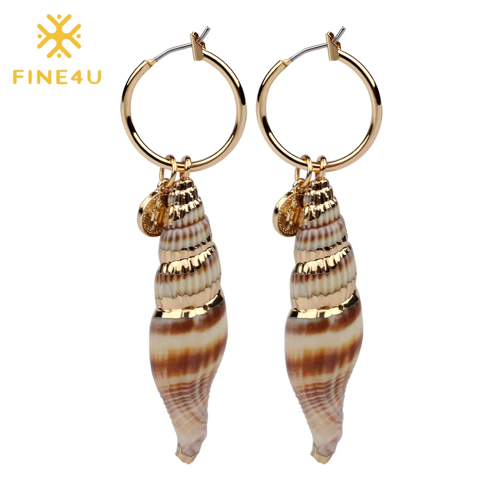 FINE4U E070 Natural Sea Shell Drop Earrings For Women Beach Conch Sea Shell Dangle Earrings 2019 Trendy Summer Jewelry
FINE4U E070 Natural Sea Shell Drop Earrings For Women Beach Conch Sea Shell Dangle Earrings 2019 Trendy Summer Jewelry