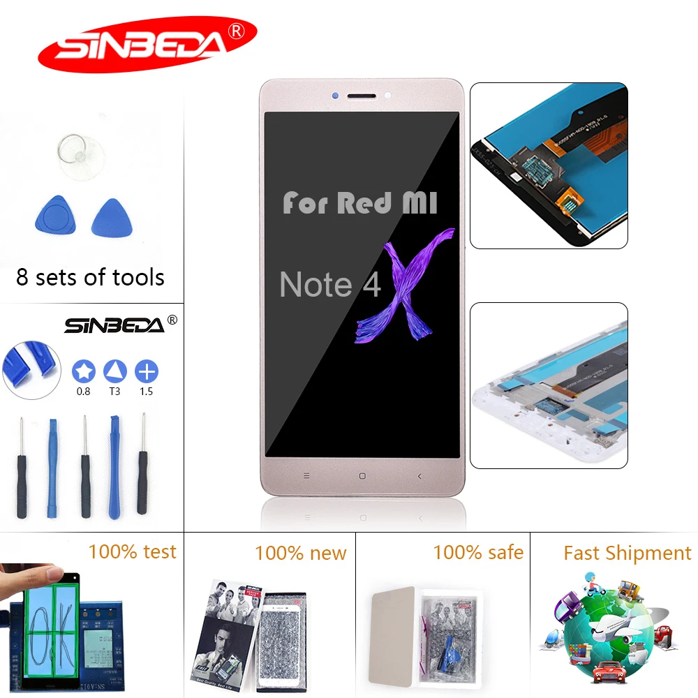 5.5"Original Display For XIAOMI Redmi Note 4X LCD Display Touch Screen With Frame For Redmi Note 4X LCD Parts Snapdragon 625
5.5"Original Display For XIAOMI Redmi Note 4X LCD Display Touch Screen With Frame For Redmi Note 4X LCD Parts Snapdragon 625