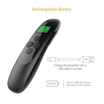 EDAL 2.4GHz Wireless USB Point PPT Remote Control Presenter Laser Flip Pen Rechargeable Presentation Remote with LCD Display
EDAL 2.4GHz Wireless USB Point PPT Remote Control Presenter Laser Flip Pen Rechargeable Presentation Remote with LCD Display