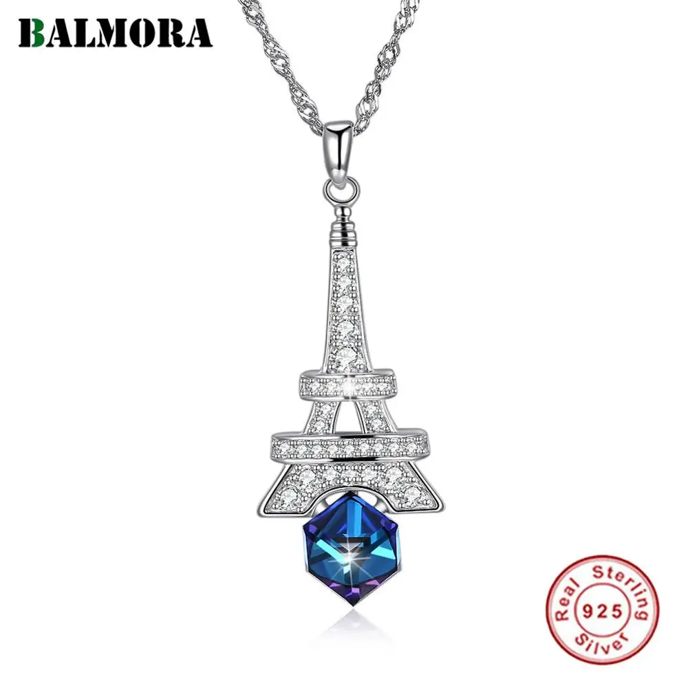 BALMORA 925 Sterling Silver Eiffel Tower Crystal Pendant Necklaces for Women Lady Party Gift Fashion Jewelry 41cm Chain SVN281
BALMORA 925 Sterling Silver Eiffel Tower Crystal Pendant Necklaces for Women Lady Party Gift Fashion Jewelry 41cm Chain SVN281