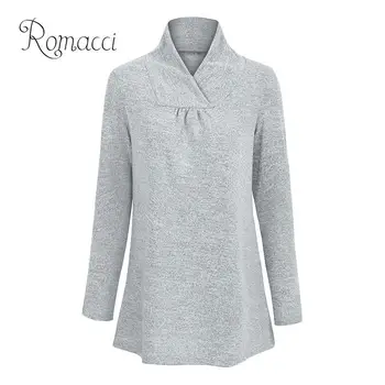 Romacci Fashion Women Long Sleeve Knit Top Draped Front A-Line Loose Pullovers Casual Autumn Winter Pull Femme Ladies Tops 5XL 
Romacci Fashion Women Long Sleeve Knit Top Draped Front A-Line Loose Pullovers Casual Autumn Winter Pull Femme Ladies Tops 5XL