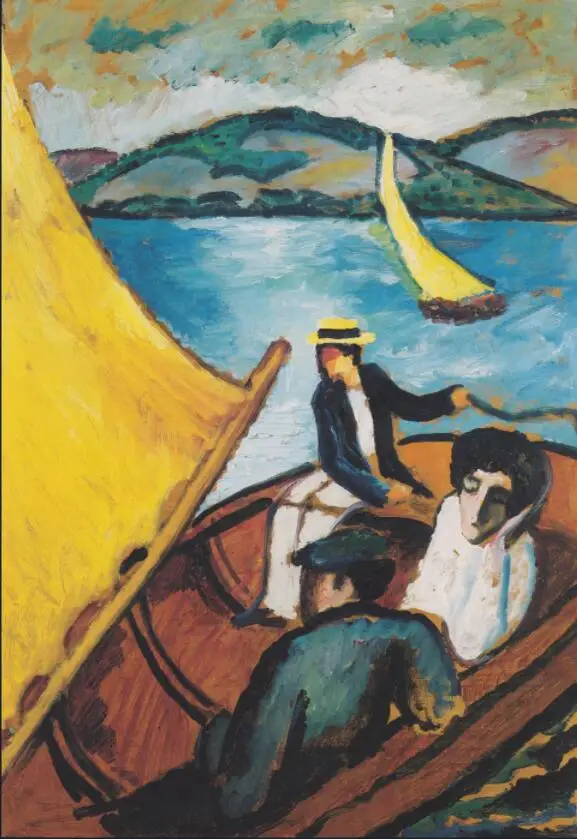 

High quality Oil painting Canvas Reproductions Sailing boat on the Tegernsee (1910) By August Macke hand painted
