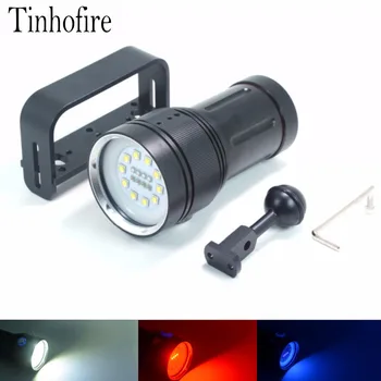 Underwater Video Light 30000 Lumens 10xL2 White Led+4x Red Led+4x UV/Blue Led Waterproof Diving LED Flashlight With Ball Mount
Underwater Video Light 30000 Lumens 10xL2 White Led+4x Red Led+4x UV/Blue Led Waterproof Diving LED Flashlight With Ball Mount