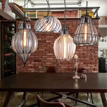 SGROW American Vintage Glass Lampshade Pendant Light Dinning Room Bar Cafe Pendant Lamp Iron Birdcage Art Lighting Fixtures
SGROW American Vintage Glass Lampshade Pendant Light Dinning Room Bar Cafe Pendant Lamp Iron Birdcage Art Lighting Fixtures