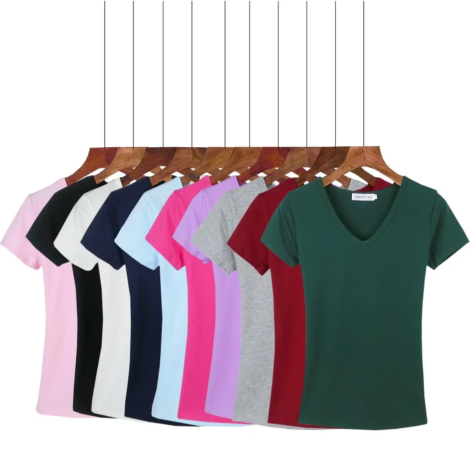 2018 New Fashion Women T-shirt Tee Tops Short Sleeve Cotton Tops for Women Clothing Solid V-neck Female T Shirt S-2XL
2018 New Fashion Women T-shirt Tee Tops Short Sleeve Cotton Tops for Women Clothing Solid V-neck Female T Shirt S-2XL