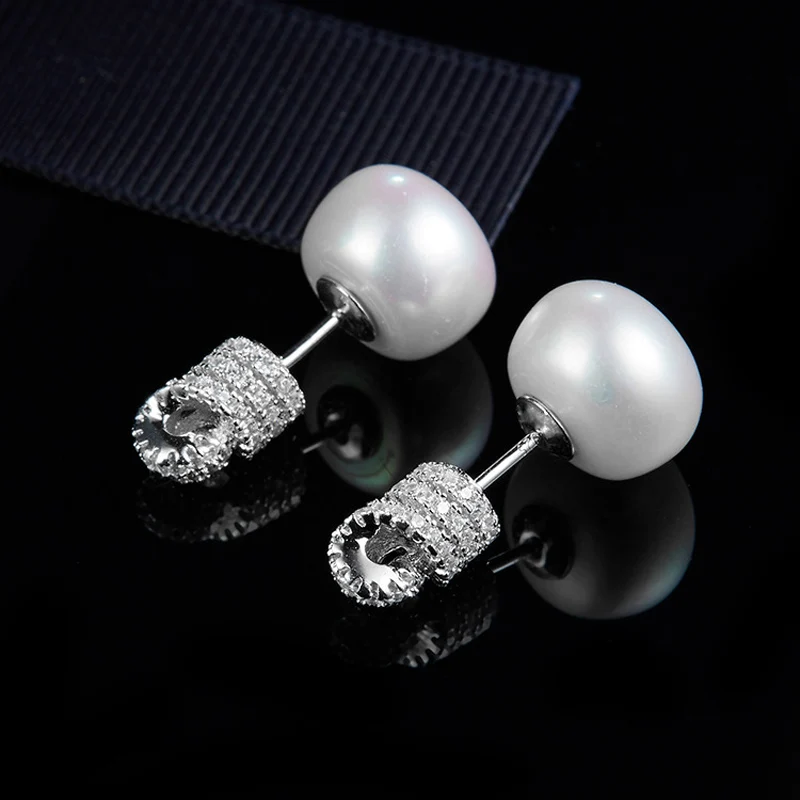 S925 Sterling Silver Stud Earrings Exquisite Micro Mosaic Top CZ Crystals Spiral Knot Double Side Pearl Earrings For Women
S925 Sterling Silver Stud Earrings Exquisite Micro Mosaic Top CZ Crystals Spiral Knot Double Side Pearl Earrings For Women