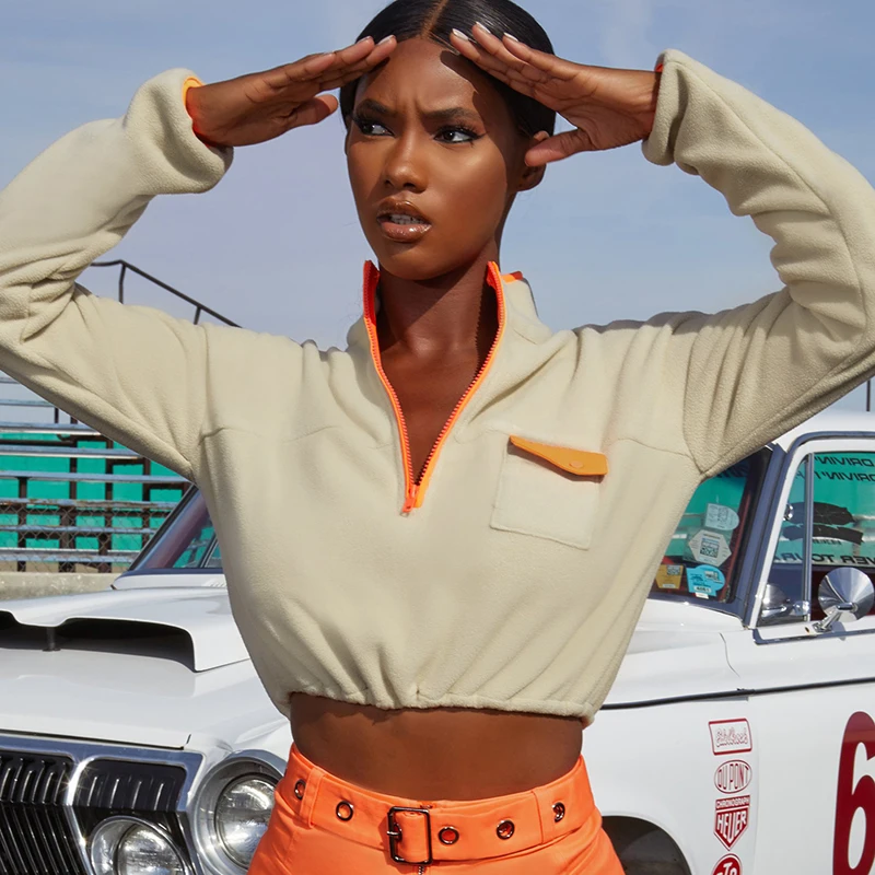 WannaThis Zip Front Stand Collar Long Sleeve Swearshirt Autumn Women 2019 Fashion Minimalist Streetwear Casual Sweatshirt
WannaThis Zip Front Stand Collar Long Sleeve Swearshirt Autumn Women 2019 Fashion Minimalist Streetwear Casual Sweatshirt