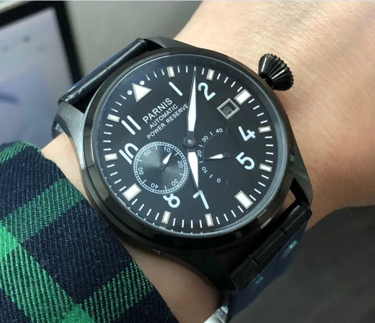 47 mm PARNIS big pilot Automatic Self-Wind movement leather strap men watches PVD case Mechanical Wristwatches pa78-p8
47 mm PARNIS big pilot Automatic Self-Wind movement leather strap men watches PVD case Mechanical Wristwatches pa78-p8