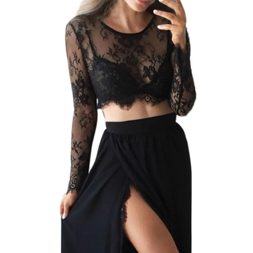 Women's sexy t shirt Mesh Perspective Solid Splicing Slim Long Sleeve Short Shirt female party harajuku kawaii plus size korean
Women's sexy t shirt Mesh Perspective Solid Splicing Slim Long Sleeve Short Shirt female party harajuku kawaii plus size korean
