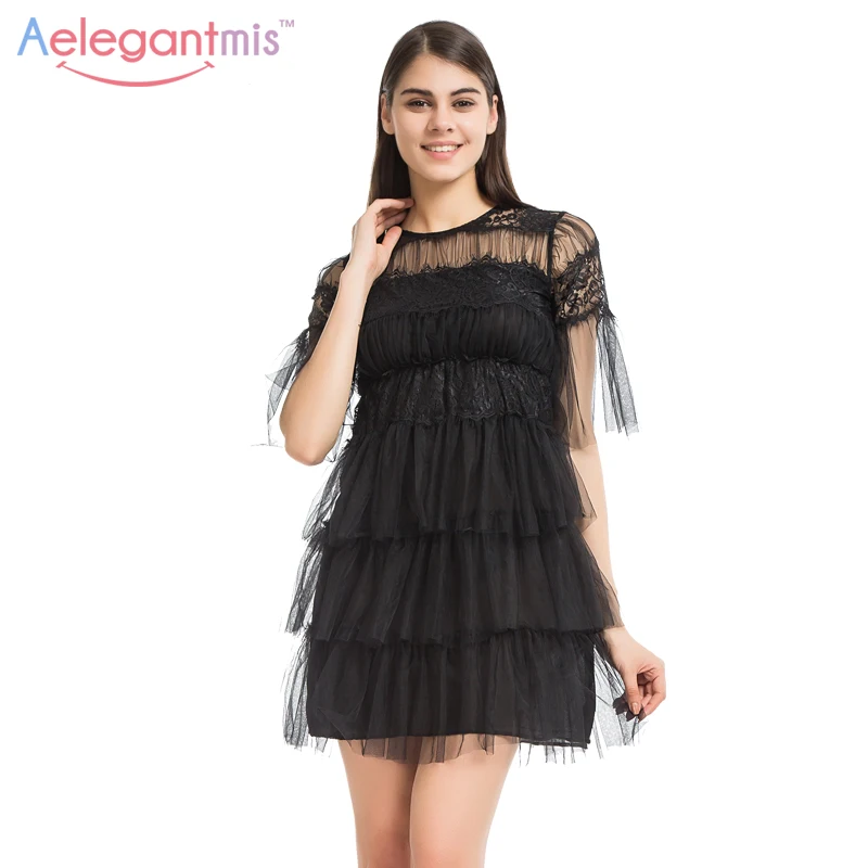 Aelegantmis 2017 Elegant Summer Mesh Party Black Dress Women High Waist Short Lace Tiered Dress Ladies Short Sleeve Round Neck
Aelegantmis 2017 Elegant Summer Mesh Party Black Dress Women High Waist Short Lace Tiered Dress Ladies Short Sleeve Round Neck
