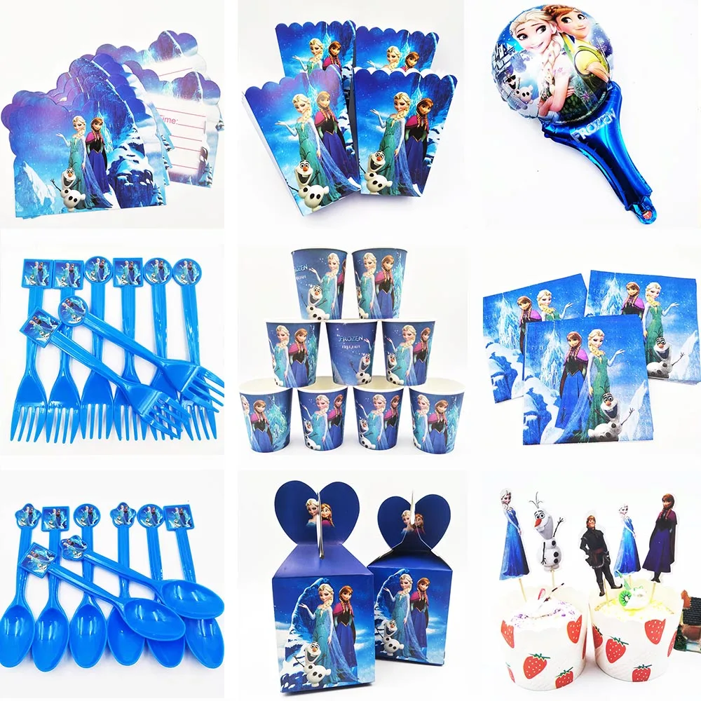 Disney Frozen Princess Anna Elsa Birthday Party Decoration Flags Tablecloth Straws Cups Plates Candy box Popcorn Frozen party
Disney Frozen Princess Anna Elsa Birthday Party Decoration Flags Tablecloth Straws Cups Plates Candy box Popcorn Frozen party