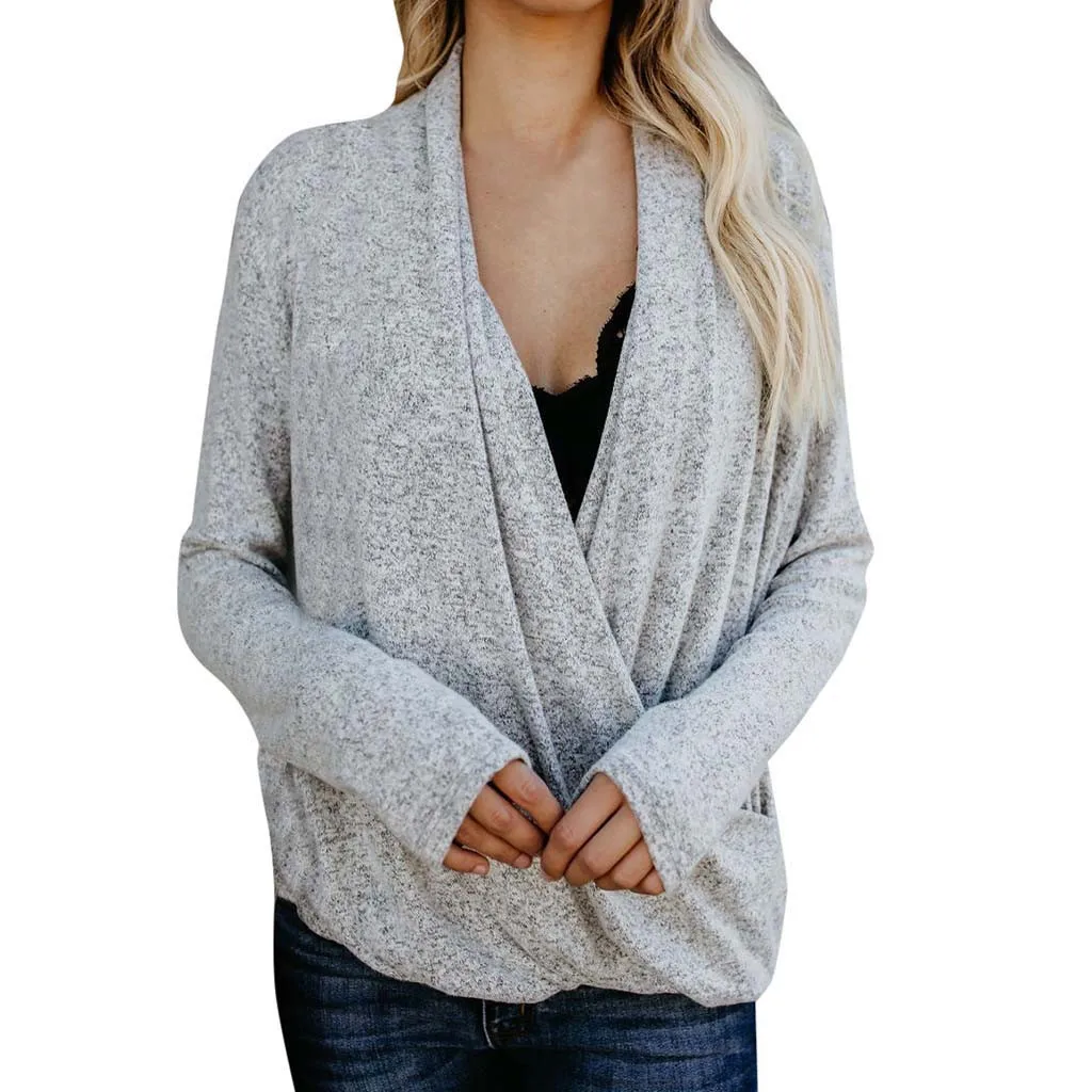 Spring Women Blouses Long Sleeve Elegant Streetwear Knit Cross Loose Casual Blouses Ladies Clothing Top Shirt Tunic Pullover
Spring Women Blouses Long Sleeve Elegant Streetwear Knit Cross Loose Casual Blouses Ladies Clothing Top Shirt Tunic Pullover