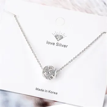 New Temperament Fashion Hollow Transfer Bead 925 Sterling Silver Jewelry Simple Crystal Ball Exquisite Pendant Necklaces H425
New Temperament Fashion Hollow Transfer Bead 925 Sterling Silver Jewelry Simple Crystal Ball Exquisite Pendant Necklaces H425