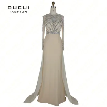 Real Photo Formal Long Sleeves Gown See Through Back Beading Handwork Prom Evening Dresses OL102345B
Real Photo Formal Long Sleeves Gown See Through Back Beading Handwork Prom Evening Dresses OL102345B