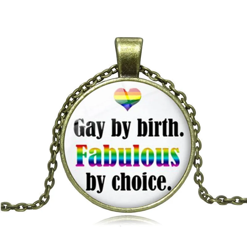 XUSHUI XJ Gay Pride Women Necklace Gay By Birth Fabulous By Choice Glass Cabochon Jewelry Silver Chain Necklace Men Lover Gifts
XUSHUI XJ Gay Pride Women Necklace Gay By Birth Fabulous By Choice Glass Cabochon Jewelry Silver Chain Necklace Men Lover Gifts