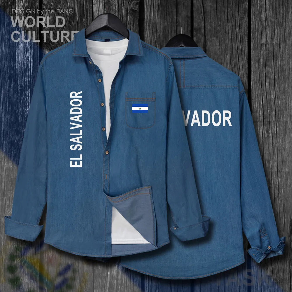 El Salvador Salvadoran SLV Men Flags Tops Autumn Cotton Turn-down Collar Jeans Shirt Long Sleeve Cowboy Coat fashion new Clothes
El Salvador Salvadoran SLV Men Flags Tops Autumn Cotton Turn-down Collar Jeans Shirt Long Sleeve Cowboy Coat fashion new Clothes
