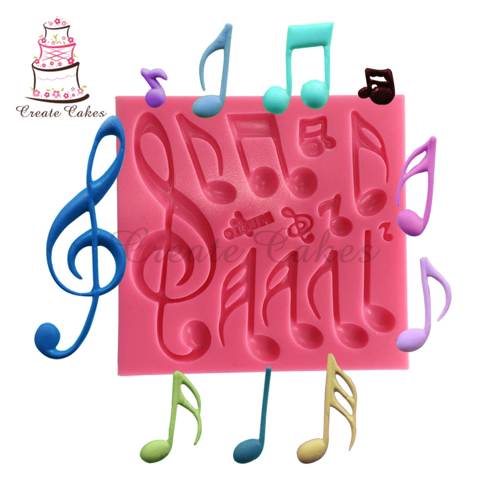 Image Musical Notes Fondant Silicone Mold Cake Lace Mould Soap Moulds Chocolate Molds for Fandant Cake Decoration Bakeware SM 454