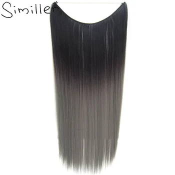 Similler Women Fish Line Hair Extensions Black Grey Natural Straight 55cm Long High Tempreture Synthetic Hairpiece
Similler Women Fish Line Hair Extensions Black Grey Natural Straight 55cm Long High Tempreture Synthetic Hairpiece