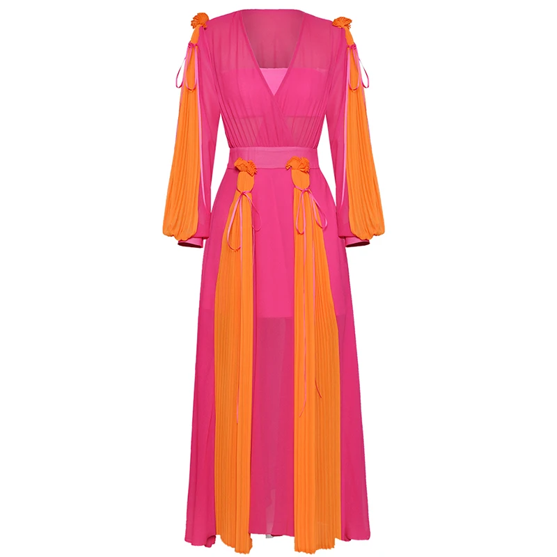 HIGH QUALITY Newest Fashion 2019 Designer Runway Maxi Dress Women's Lantern Sleeve Charming Color Block Pleated Long Dress
HIGH QUALITY Newest Fashion 2019 Designer Runway Maxi Dress Women's Lantern Sleeve Charming Color Block Pleated Long Dress