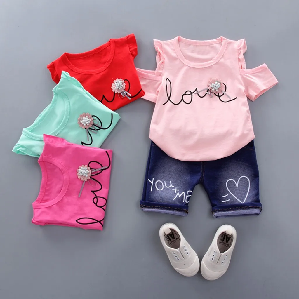 New Summer Baby Girl Children Clothes Toddler Baby Girls Off Shoulder O-Neck Letter Tops Pants Trousers Outfits Set Clothes
New Summer Baby Girl Children Clothes Toddler Baby Girls Off Shoulder O-Neck Letter Tops Pants Trousers Outfits Set Clothes