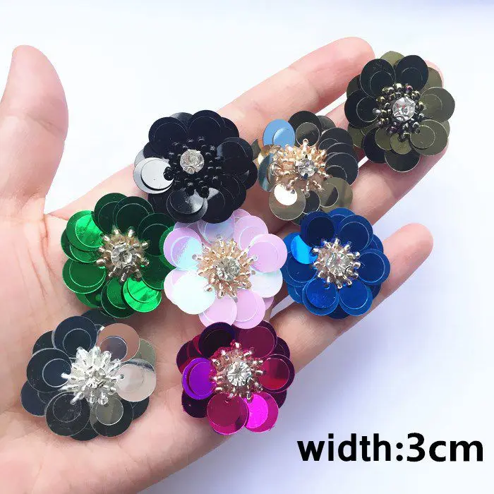 50Pcs/Lot Handmade Sequins Beads Flower Applique Patches Hair Clip,Bags,Brooch,Clothes Sew on or glue 3cm
50Pcs/Lot Handmade Sequins Beads Flower Applique Patches Hair Clip,Bags,Brooch,Clothes Sew on or glue 3cm