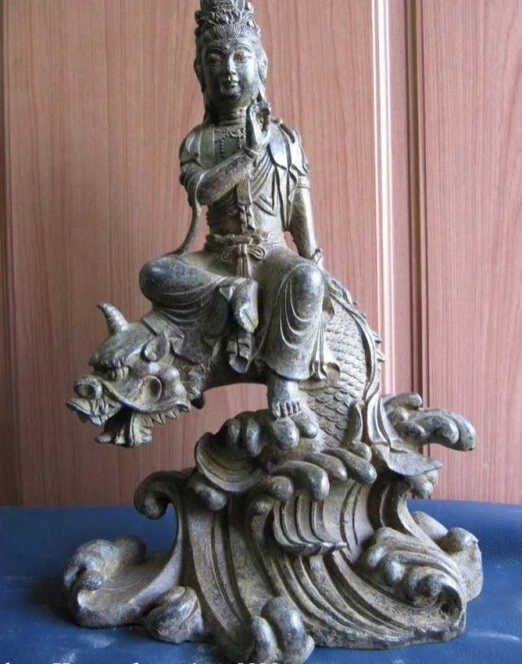 150401 S1080 12"Chinese Fane classic Old Bronze freedom Kwan-Yin Statue ride on Dragon Fish discount 30% (C0324)
150401 S1080 12"Chinese Fane classic Old Bronze freedom Kwan-Yin Statue ride on Dragon Fish discount 30% (C0324)