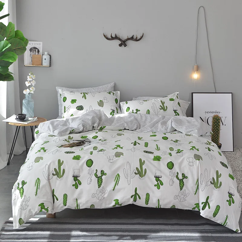 Green Cactus Printed Duvet Cover Set 100% Cotton Stripes Bedding Sets Twin Queen King Size Quilt Cover Bedspread Pillow Case
Green Cactus Printed Duvet Cover Set 100% Cotton Stripes Bedding Sets Twin Queen King Size Quilt Cover Bedspread Pillow Case
