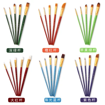 5Pcs Artist Paint Brush Set Nylon Bristles Hair Watercolor Acrylic Oil Painting Round Slant Pen Tip Wood Handle Drawing Art Acce
5Pcs Artist Paint Brush Set Nylon Bristles Hair Watercolor Acrylic Oil Painting Round Slant Pen Tip Wood Handle Drawing Art Acce