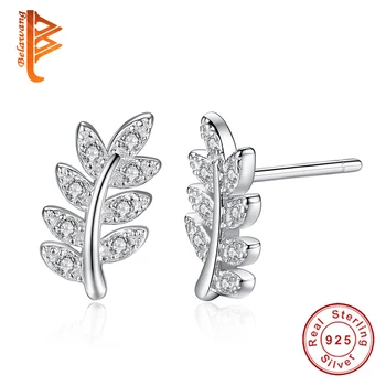 Wholesale Delicate 925 Sterling Silver Leave Shape Tree of Life Stud Earrings with Clear Cubic Zircon For Women brincos Jewelry
Wholesale Delicate 925 Sterling Silver Leave Shape Tree of Life Stud Earrings with Clear Cubic Zircon For Women brincos Jewelry