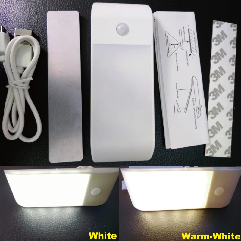 Wireless PIR Motion Sensor 12 LED 5-6V USB rechargeable Cabinet Wardrobe Drawer Light Cool/warm White sensor light | Лампы и освещение