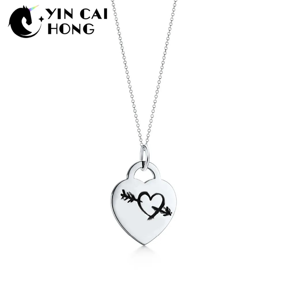NEW 100% 925 Sterling Silver Series Heart and Arrow Etching Charm Necklace Original Jewelry Charming Women Gift
NEW 100% 925 Sterling Silver Series Heart and Arrow Etching Charm Necklace Original Jewelry Charming Women Gift