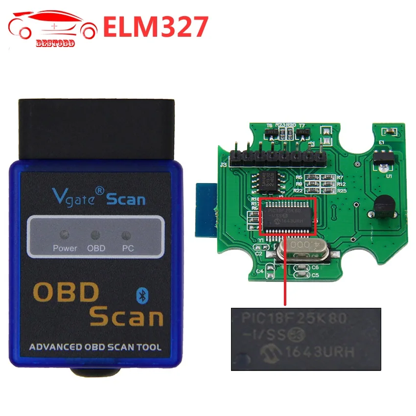 ELM327 V1.5 with PIC18F25K80 Chip Bluetooth OBD2 Scanner VGATE OBDII Scan Tool CAN-BUS Works ON Android Torque/PC
ELM327 V1.5 with PIC18F25K80 Chip Bluetooth OBD2 Scanner VGATE OBDII Scan Tool CAN-BUS Works ON Android Torque/PC