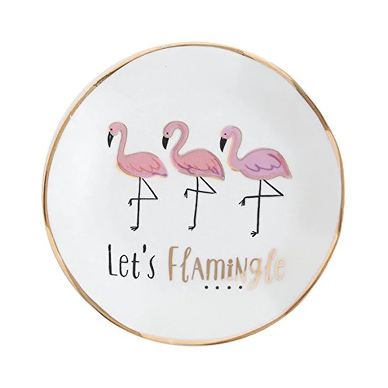 4.7 inch Europe Ceramic Flamingo Jewelry Dish Decorative Plates Trinket Storage Dish Wedding Christmas Dessert Decoration Tray
4.7 inch Europe Ceramic Flamingo Jewelry Dish Decorative Plates Trinket Storage Dish Wedding Christmas Dessert Decoration Tray