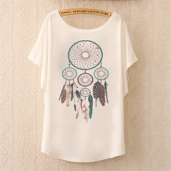 Summer Women Tops Tees Cute Dream Catcher Printing Cotton T-shirt Women's Kawaii Short Batwing Sleeve Tshirt Camisetas Mujer
Summer Women Tops Tees Cute Dream Catcher Printing Cotton T-shirt Women's Kawaii Short Batwing Sleeve Tshirt Camisetas Mujer