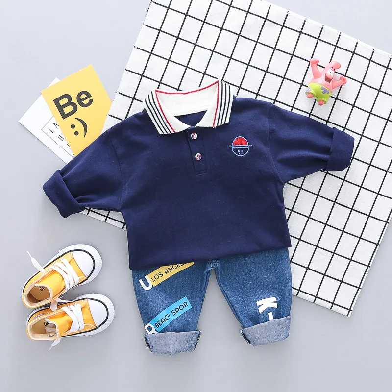 2019 Autumn Baby Boy Clothes Suit Toddler Infant Clothing Sets Lapel T Shirt Jeans 2Pcs/sets Kid Children Leisure Sports Costume
2019 Autumn Baby Boy Clothes Suit Toddler Infant Clothing Sets Lapel T Shirt Jeans 2Pcs/sets Kid Children Leisure Sports Costume