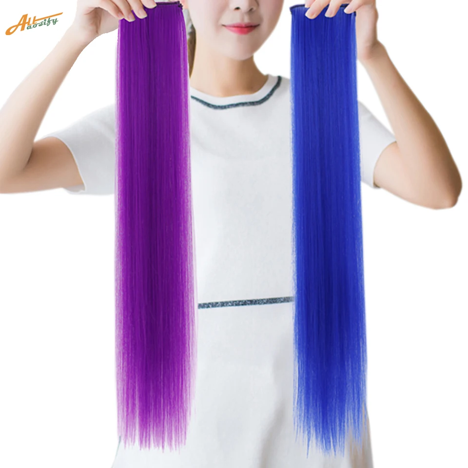 Allaosify Hair Extensions Pure Heat Resistant 37 Colors 24" Clip In One Piece Synthetic Long Straight Grey Red Rainbow HairPiece
Allaosify Hair Extensions Pure Heat Resistant 37 Colors 24" Clip In One Piece Synthetic Long Straight Grey Red Rainbow HairPiece