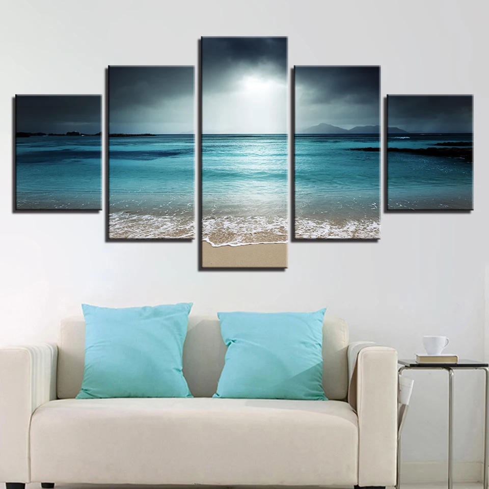 Canvas Wall Art Pictures For Living Room Home Decor 5 Pieces Sea Scenery With Beach Paintings Modular HD Prints Poster Framework
Canvas Wall Art Pictures For Living Room Home Decor 5 Pieces Sea Scenery With Beach Paintings Modular HD Prints Poster Framework