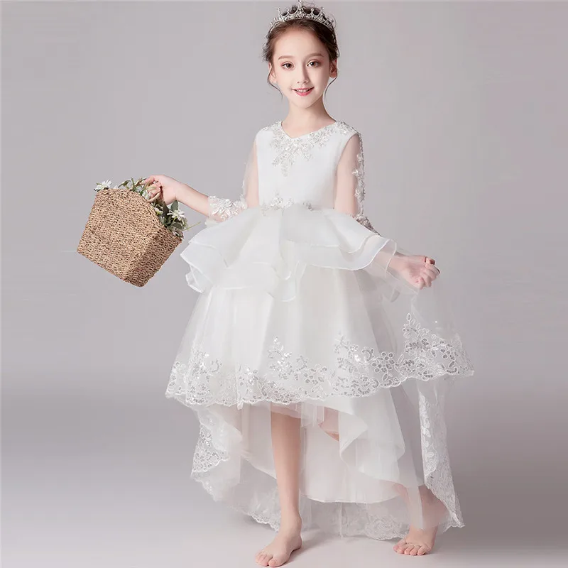3~13years Children Girls White Color Elegant Birthday Wedding Evening Party Front Short Back Long Tail Dress Little Kids Dress
3~13years Children Girls White Color Elegant Birthday Wedding Evening Party Front Short Back Long Tail Dress Little Kids Dress