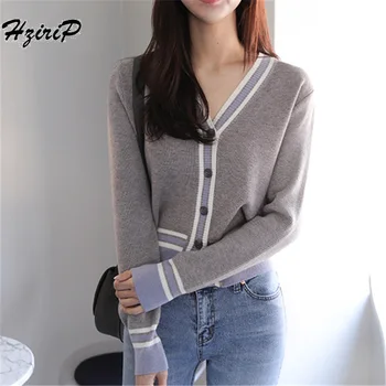 HziriP Women Knitted Sweater 2018 New Autumn Winter Fashion Single Breasted Long Sleeve Loose Cardigans V-Neck Female Outerwear 
HziriP Women Knitted Sweater 2018 New Autumn Winter Fashion Single Breasted Long Sleeve Loose Cardigans V-Neck Female Outerwear