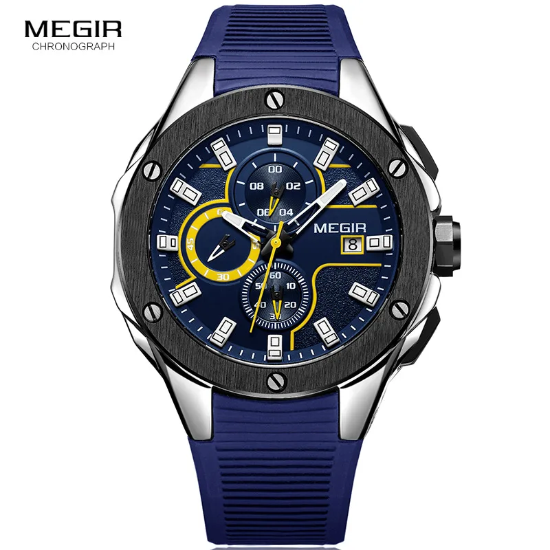 MEGIR Men Sport Watch Chronograph Silicone Strap Quartz Army Military Watches Clock Men Top Brand Luxury Male Relogio
MEGIR Men Sport Watch Chronograph Silicone Strap Quartz Army Military Watches Clock Men Top Brand Luxury Male Relogio