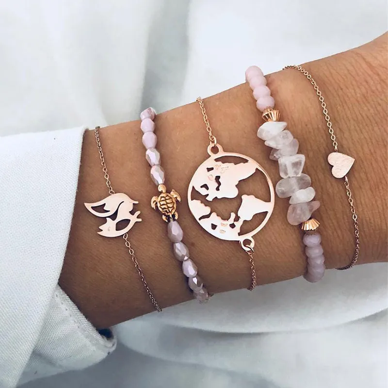 DIEZI Bohemian Ocean Map Heart Turtle Charm Bracelets Bangles For Women Pink Stone Bracelets Sets Jewelry Gifts 2019 New Vintage
DIEZI Bohemian Ocean Map Heart Turtle Charm Bracelets Bangles For Women Pink Stone Bracelets Sets Jewelry Gifts 2019 New Vintage