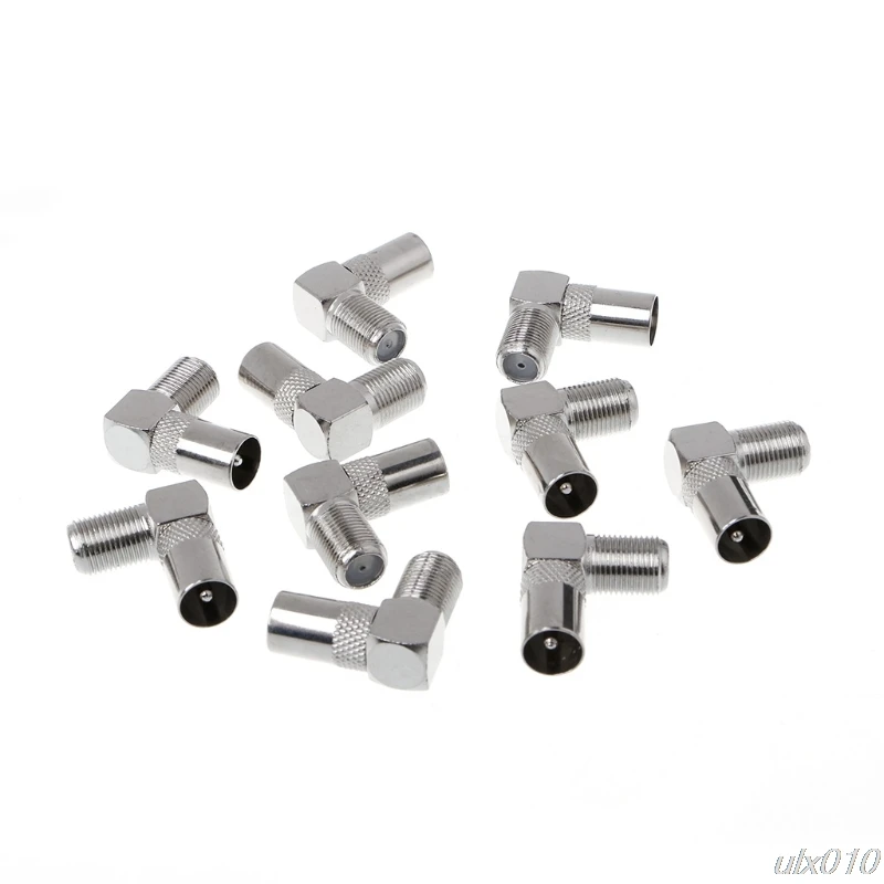 10Pcs 90 Degree Right Angled TV Aerial Cable Connector RF Coaxial F Female to TV Male Plug to Female Socket S08 Drop ship
10Pcs 90 Degree Right Angled TV Aerial Cable Connector RF Coaxial F Female to TV Male Plug to Female Socket S08 Drop ship