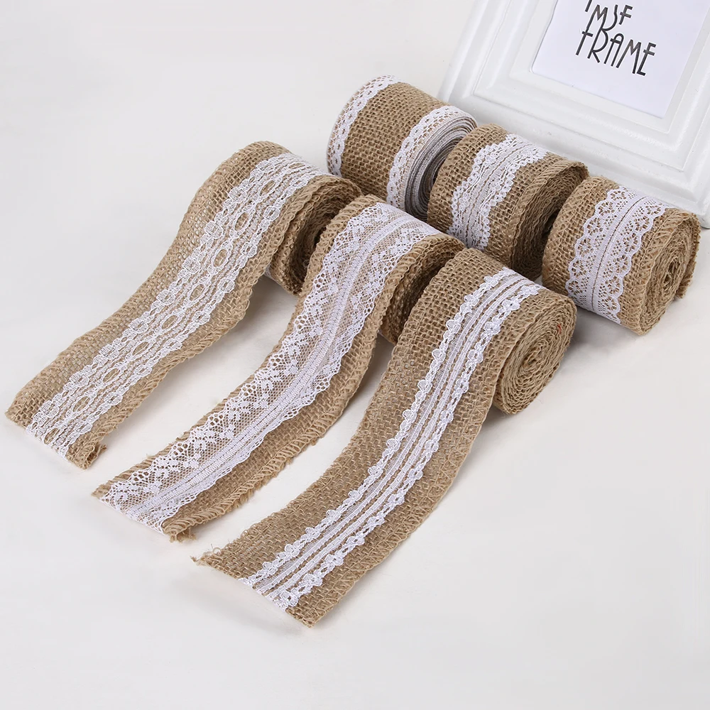 DIY Craft 2M Jute Burlap Natural Hessian Ribbon With Lace Trim Edge Wedding Rustic Vintage Party Supplies Sewing Kit Machine
DIY Craft 2M Jute Burlap Natural Hessian Ribbon With Lace Trim Edge Wedding Rustic Vintage Party Supplies Sewing Kit Machine
