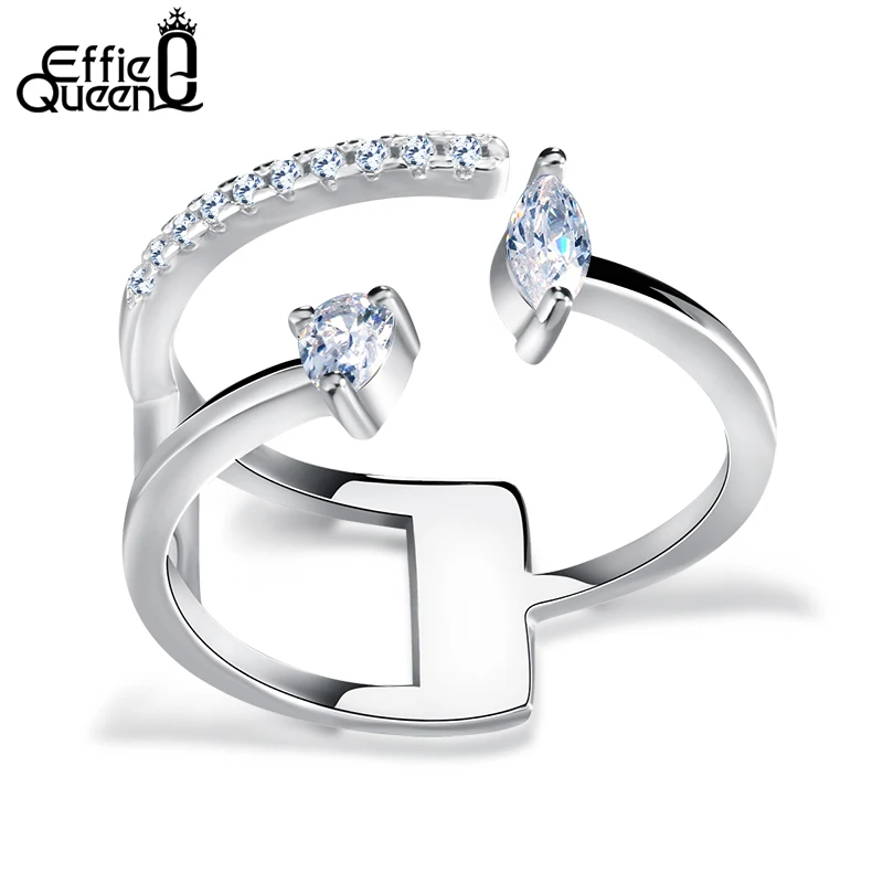 Effie Queen Irregular Design Female Finger Rings for Cocktail Luxury Shining Clear Zircon Women Ring Fashion Jewelry DR115
Effie Queen Irregular Design Female Finger Rings for Cocktail Luxury Shining Clear Zircon Women Ring Fashion Jewelry DR115