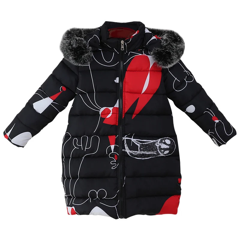 Adolescent girls warm shirt children's winter clothing girls printed cotton coat children fashion fur collar hooded jacket
Adolescent girls warm shirt children's winter clothing girls printed cotton coat children fashion fur collar hooded jacket